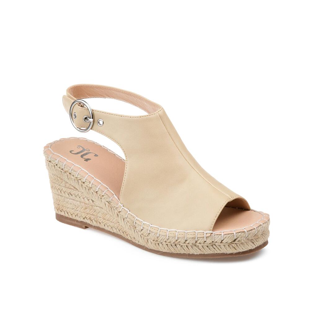 Journee Collection Wide Width Crew Espadrille Wedge Sandal | Women's | Beige Cover