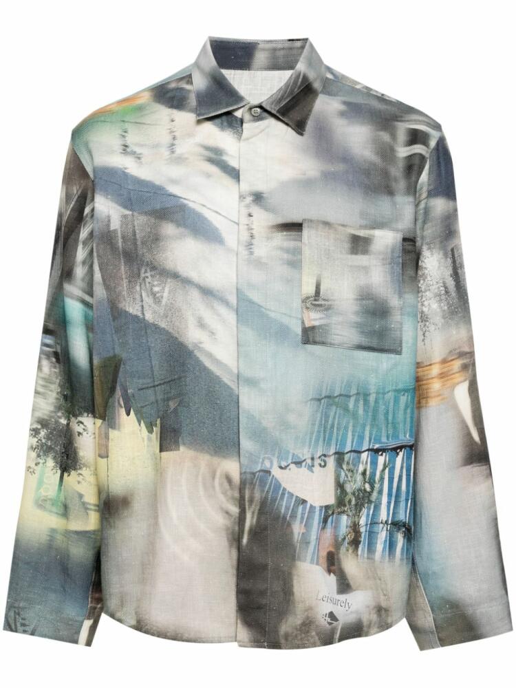 CROQUIS abstract-pattern print shirt - Blue Cover