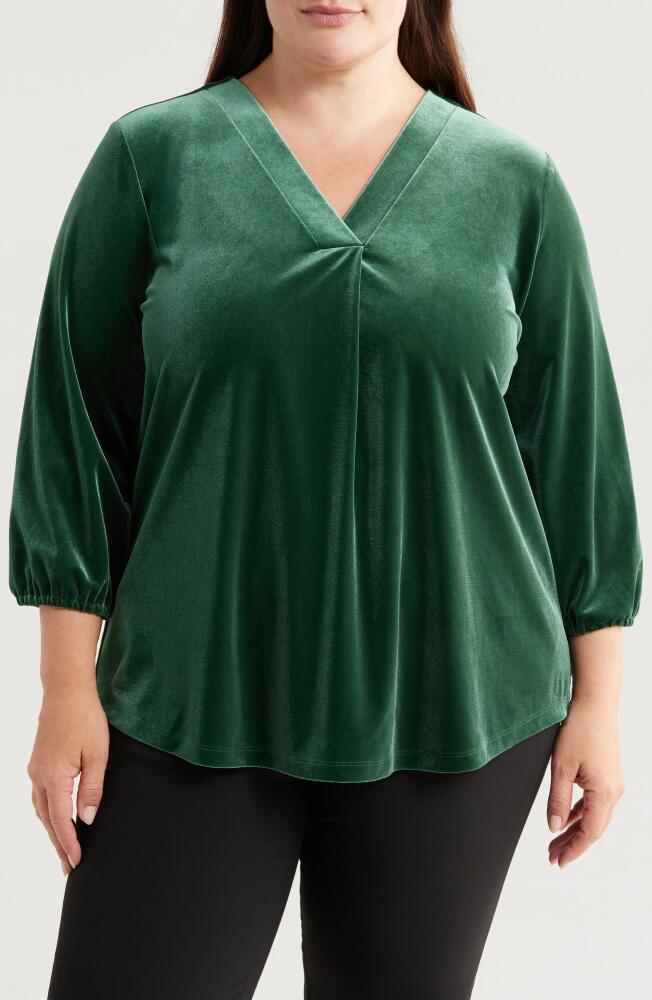 Jones New York Stretch Velour Top in Forest Green Cover