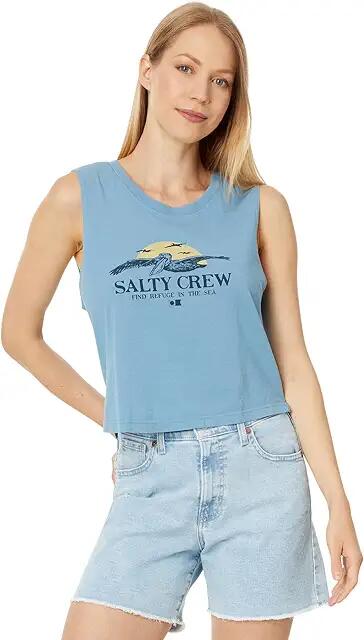 Salty Crew Soarin' Cropped Tank (Bluestone) Women's Clothing Cover