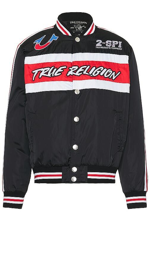 True Religion Racing Bomber Jacket in Black Cover