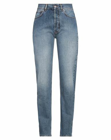 Nick Fouquet Woman Jeans Blue Cotton, Bull skin Cover