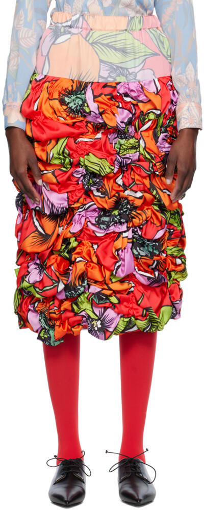 Comme des Garçons Multicolor Floral Midi Skirt Cover