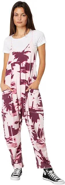 FP Movement Hot Shot Onesie Printed (Printed Palm Beach Pink) Women's Dress Pants Cover