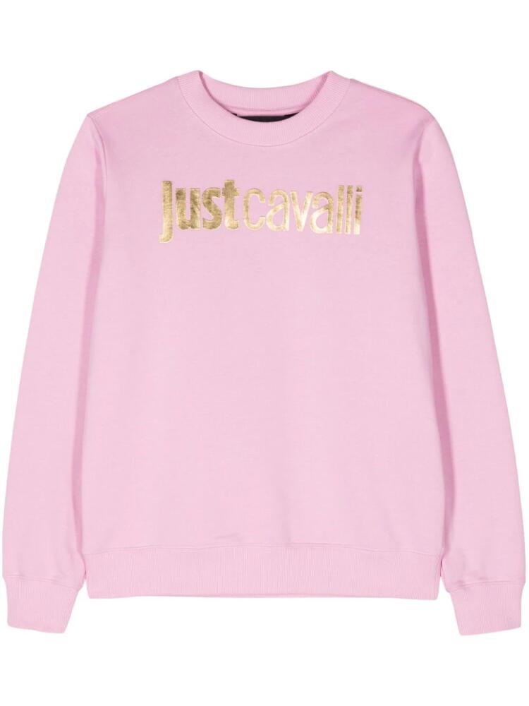 Just Cavalli logo-print cotton sweatshirt - Pink Cover