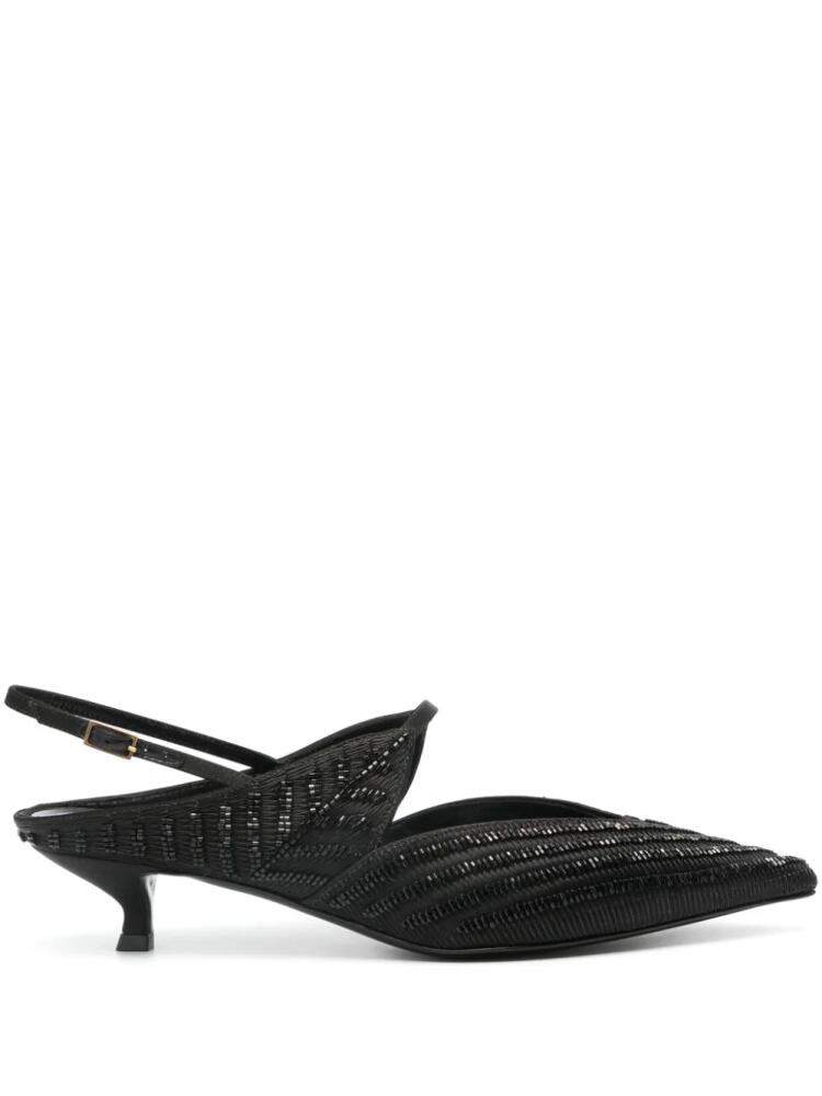 Giorgio Armani 35mm bead-embellished pumps - Black Cover