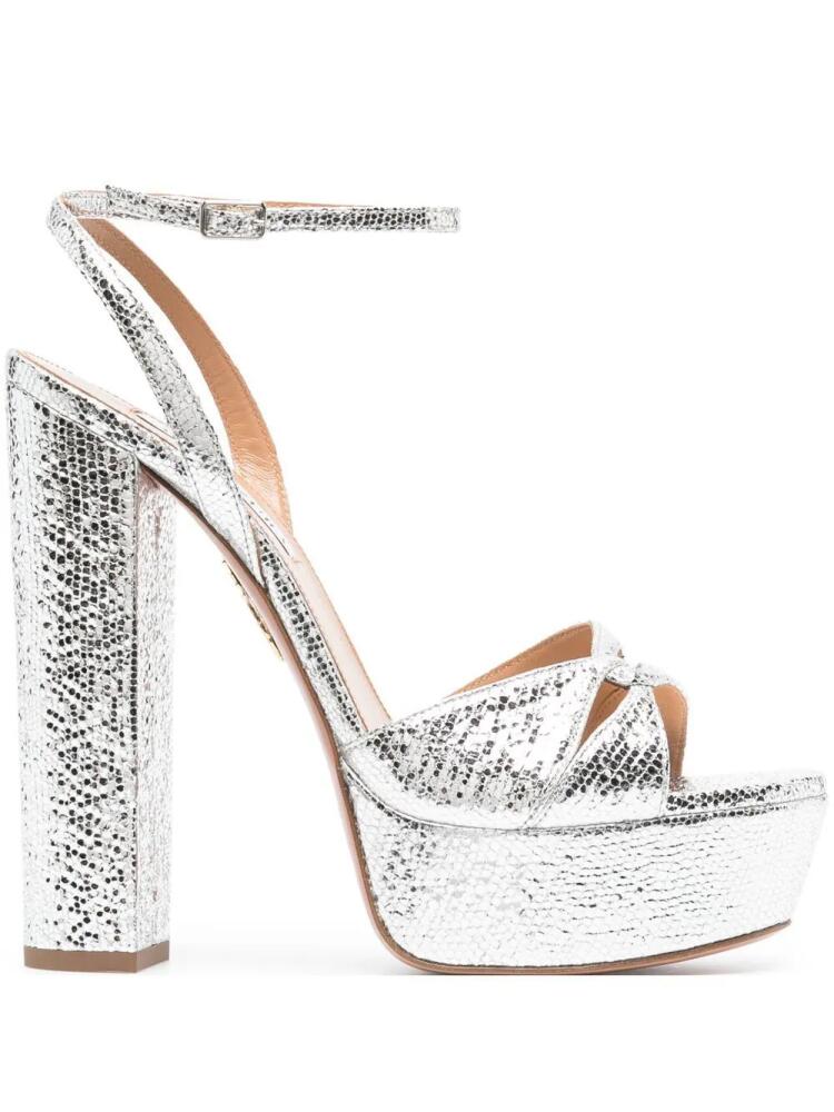 Aquazzura Sinner Plateau 140mm platform sandals - Silver Cover