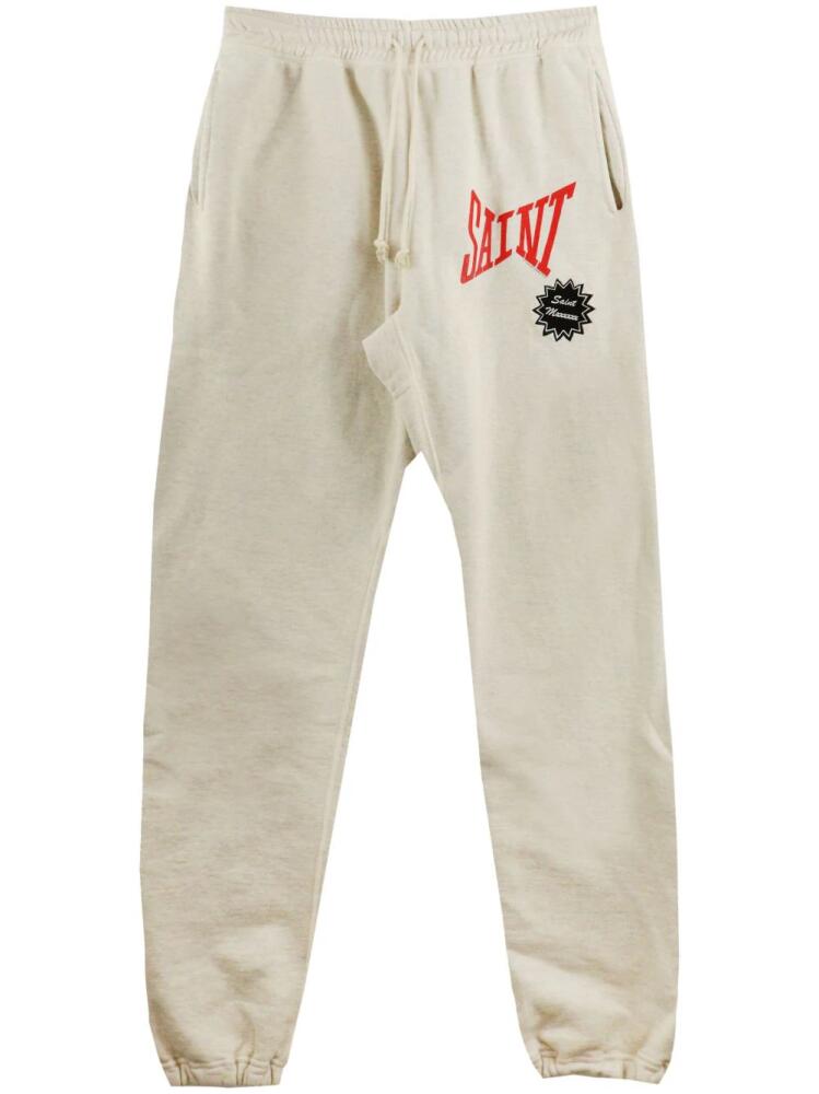 SAINT MXXXXXX logo-print cotton track pants - Grey Cover