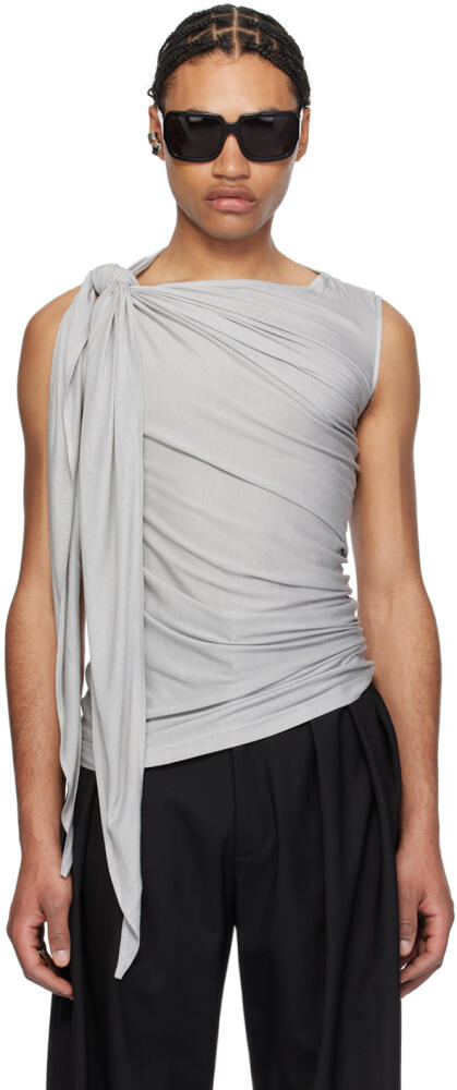 AARON ESH Gray Self-Tie Tank Top Cover