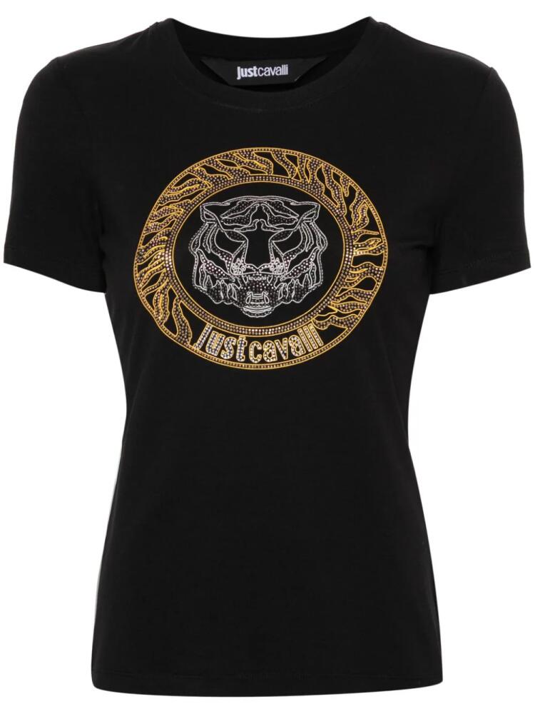 Just Cavalli rhinestone-embellished logo T-shirt - Black Cover