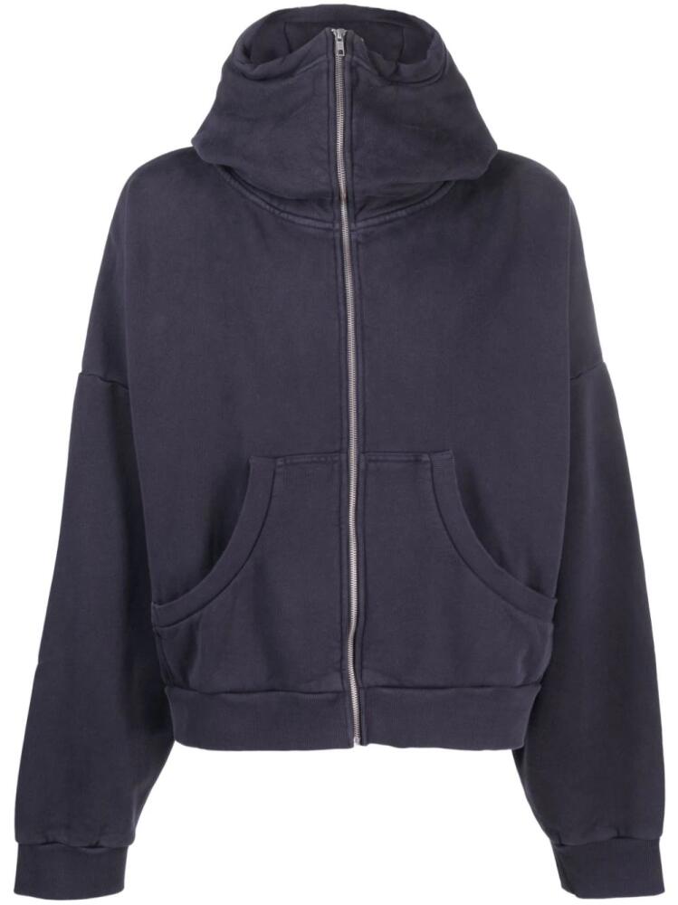 ENTIRE STUDIOS zip-fastening cotton hoodie - Blue Cover