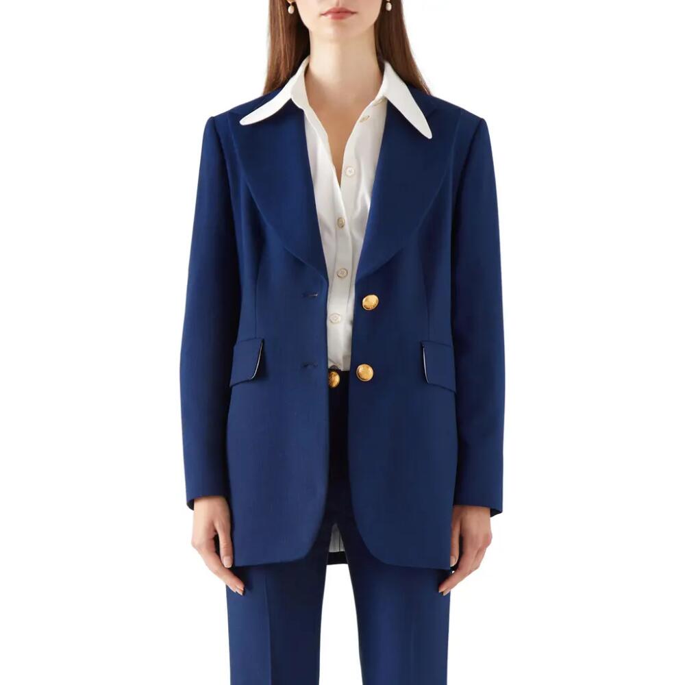 LK Bennett Kennedy Oversize Lapel Blazer in Navy Cover