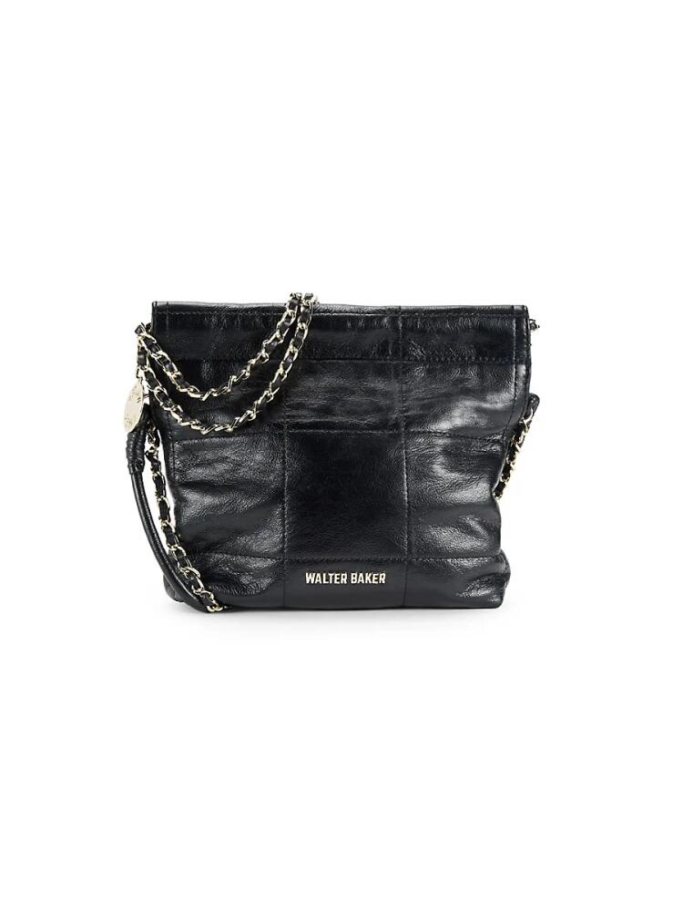 Walter Baker Women's Mini Cleo Logo Leather Shoulder Bag - Black Cover