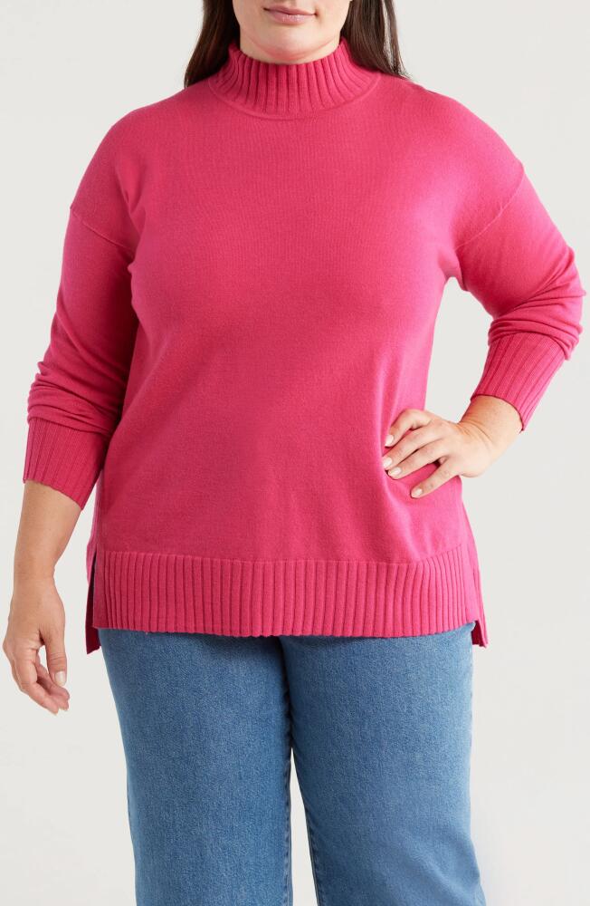 caslon(r) Mock Neck Tunic Sweater in Pink Electric Cover