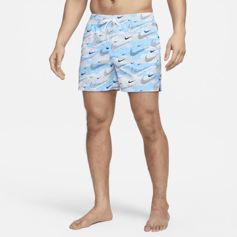 Nike Men's Swim Flock 5" Volley Shorts in Blue Cover