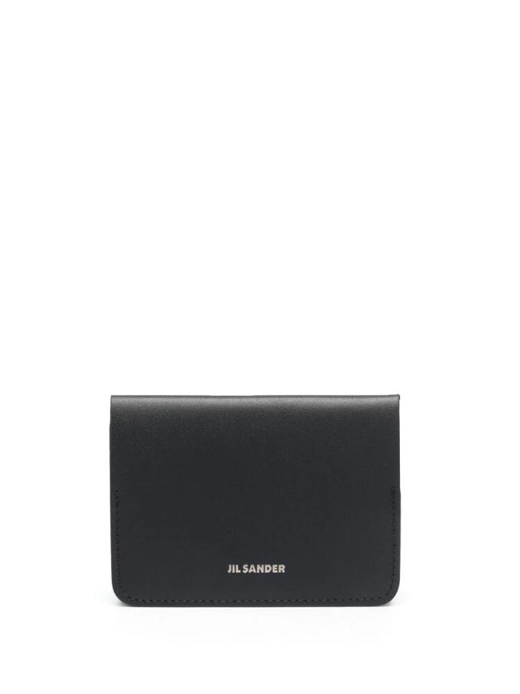 Jil Sander logo-print leather cardholder - Black Cover