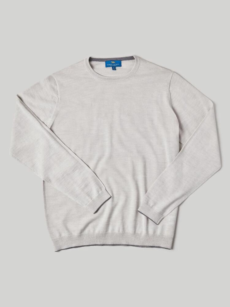 Robert Talbott Keaton Crewneck Sweater in Oatmeal With Gray Tipping Cover