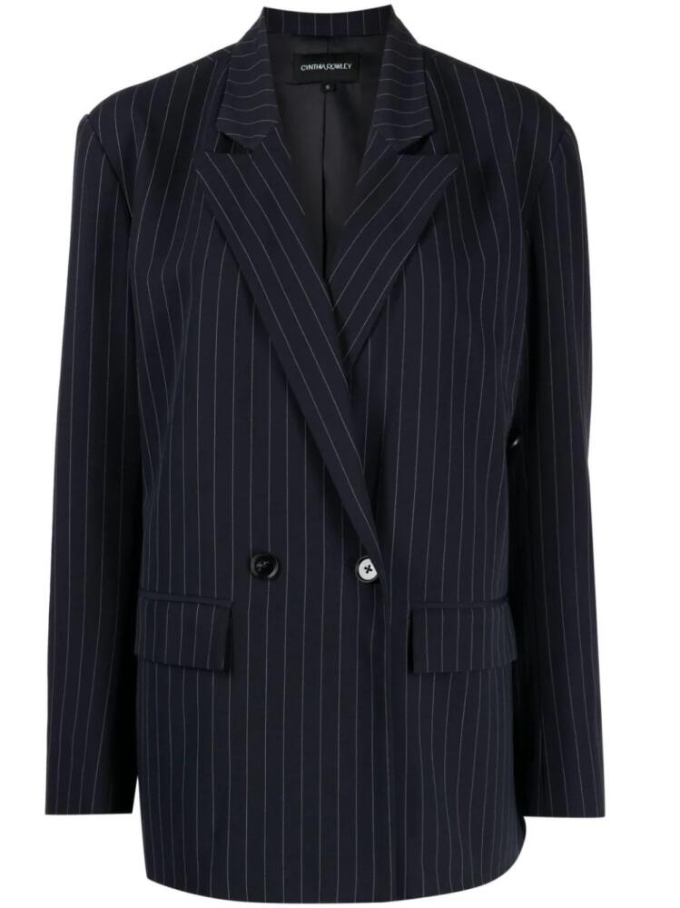 Cynthia Rowley double-breasted pinstripe blazer - Blue Cover