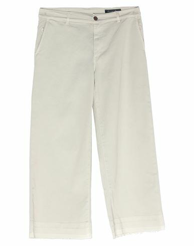 Avantgar Denim By European Culture Woman Pants Ivory Cotton, Polyester, Elastane Cover