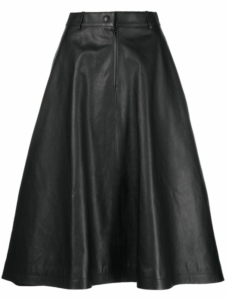 Balenciaga leather midi A-Line skirt - Black Cover