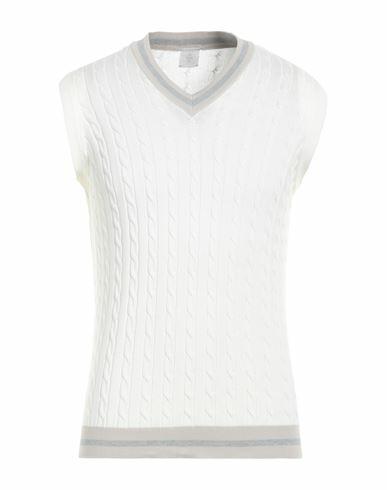 Eleventy Man Sweater White Cotton Cover