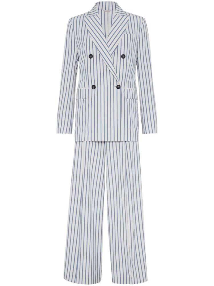 Brunello Cucinelli striped cotton suit - White Cover