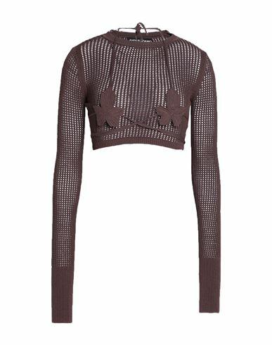 Andreādamo Woman Sweater Dark brown Viscose, Polyester, Polyamide, Elastane Cover