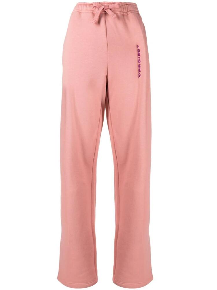 Y/Project logo-embroidered oversize track pants - Pink Cover