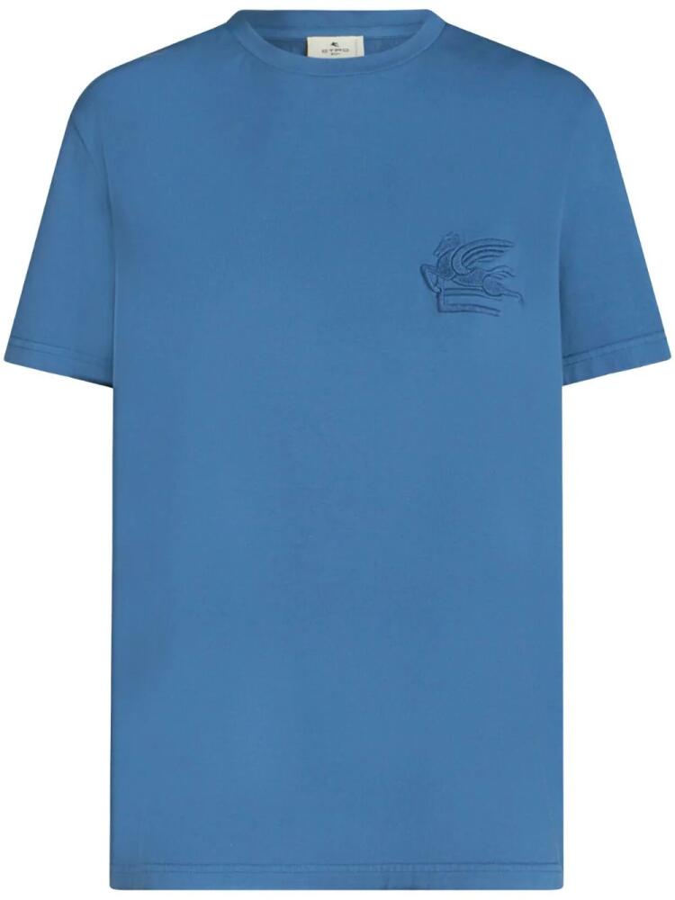 ETRO Pegaso-motif cotton T-shirt - Blue Cover