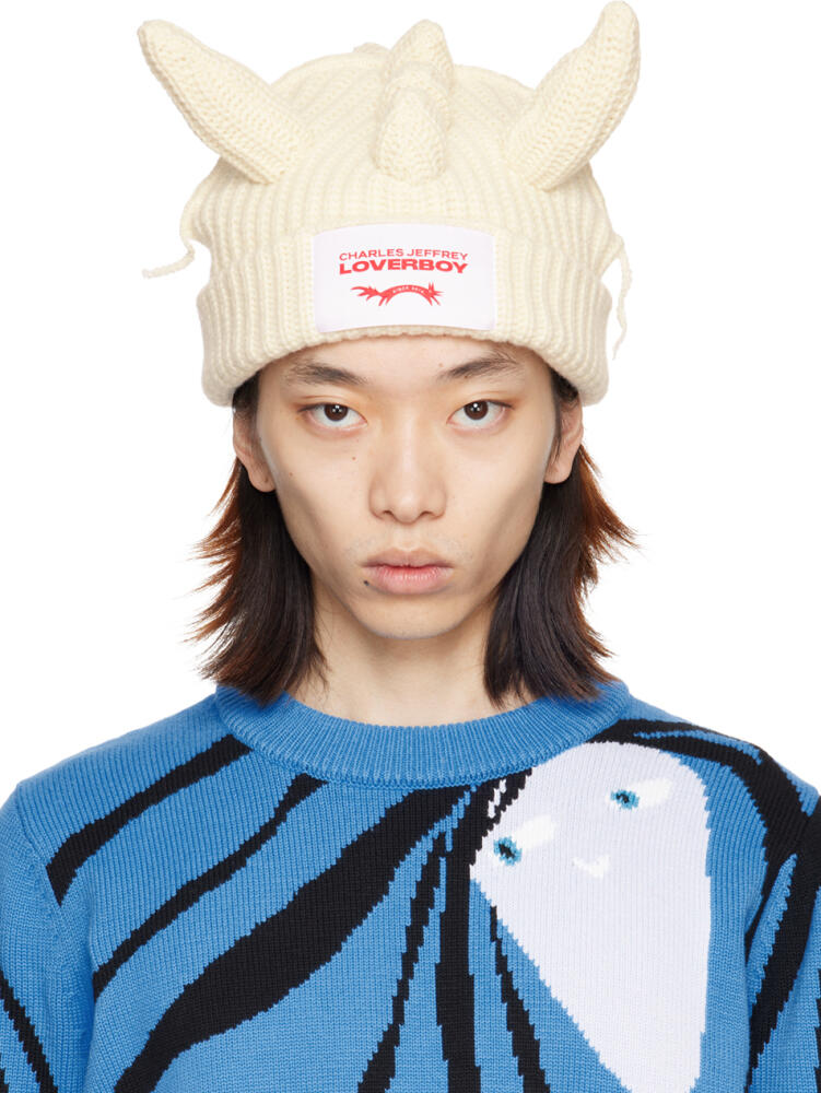 Charles Jeffrey LOVERBOY Off-White Chunky Dragon Beanie Cover