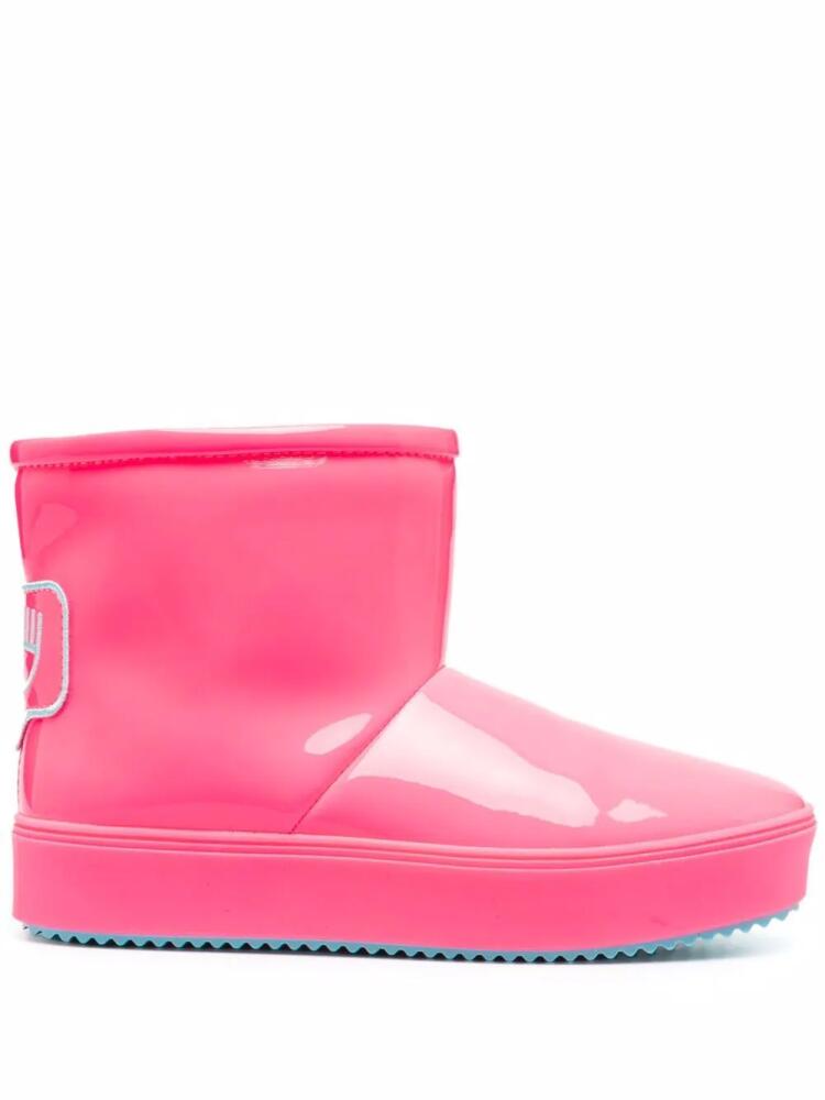 Chiara Ferragni logo-patch rubber ankle boots - Pink Cover