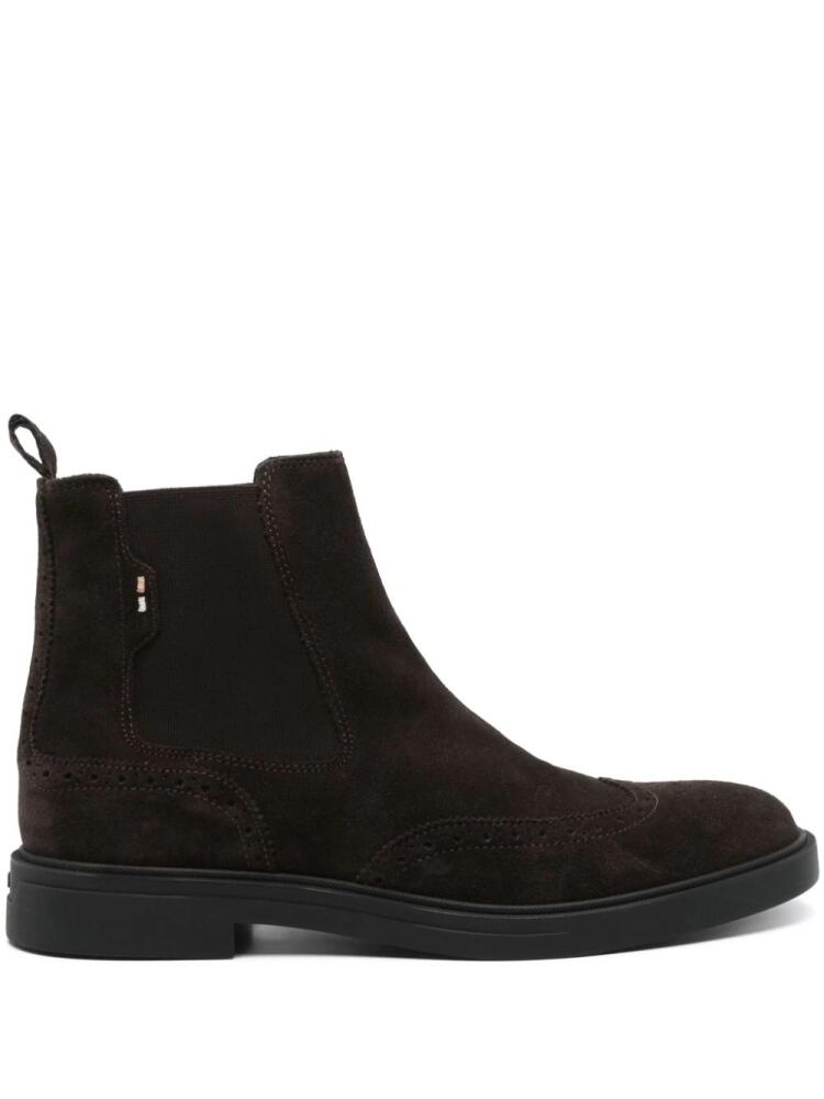 BOSS embroidered-logo boots - Brown Cover