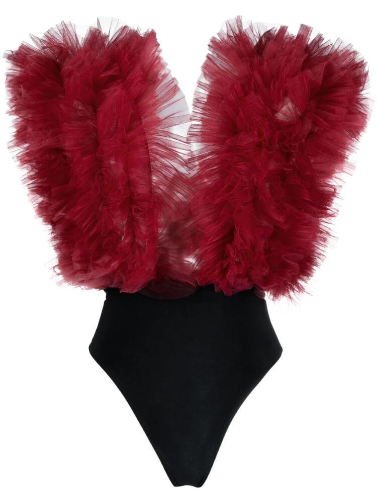 Alchemy x Lia Aram ruffled sleeveless bodysuit - Red Cover