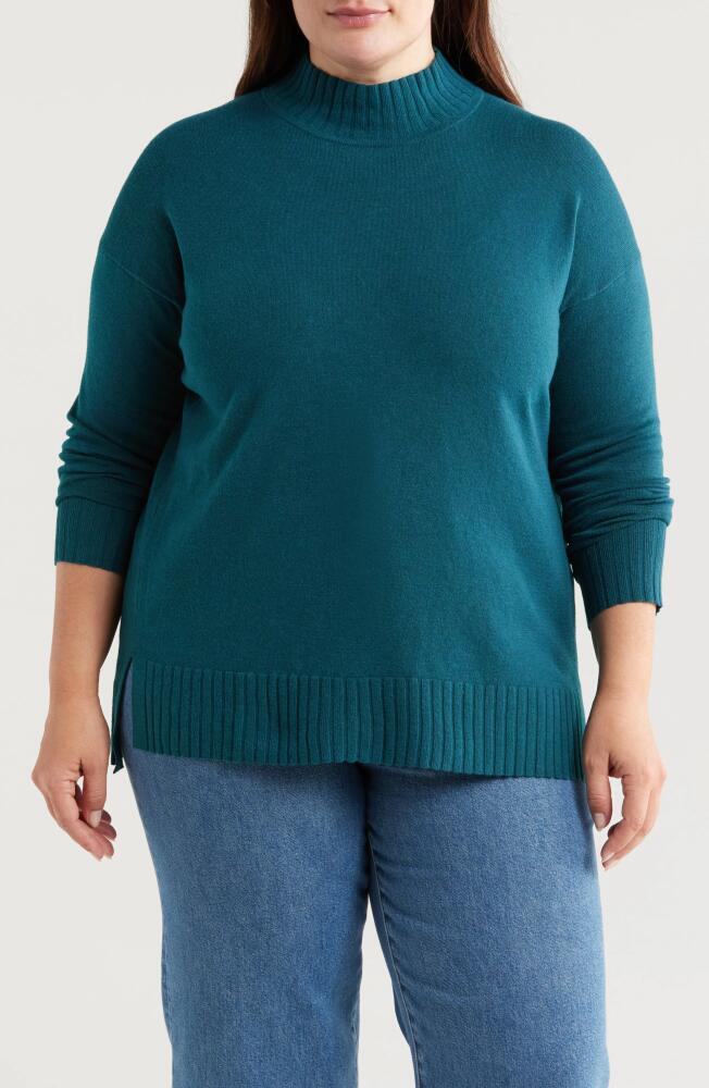 caslon(r) Mock Neck Tunic Sweater in Teal Cover