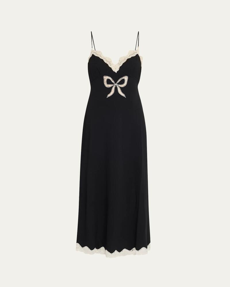 LoveShackFancy Manuela Bow Slip Maxi Dress Cover