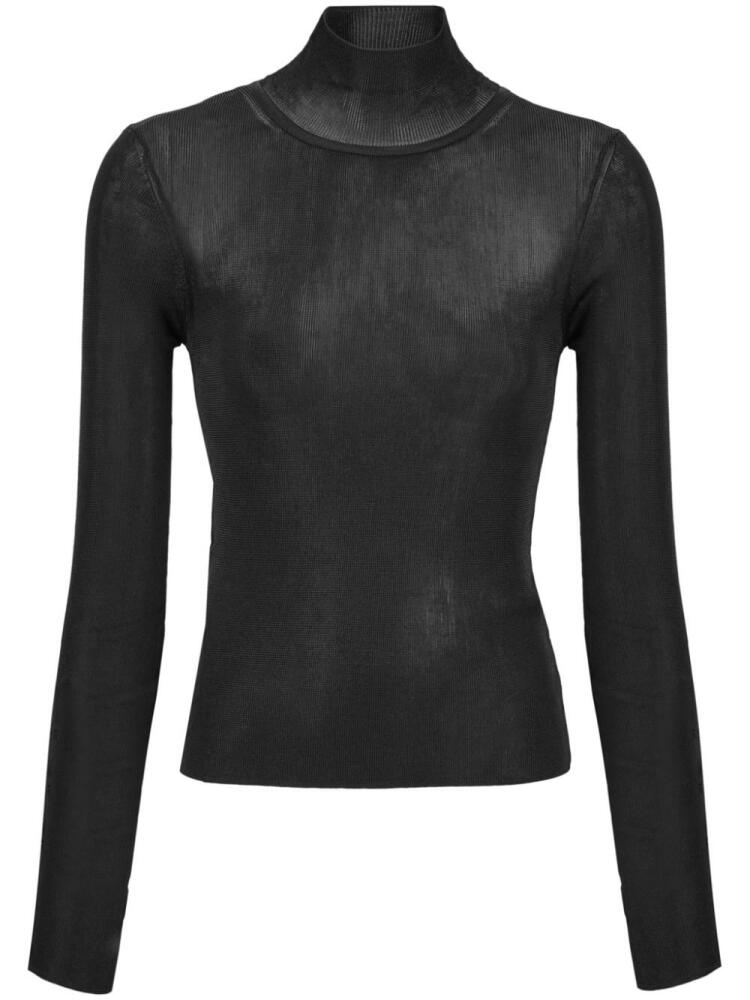 Ferragamo semi-sheer ribbed top - Black Cover