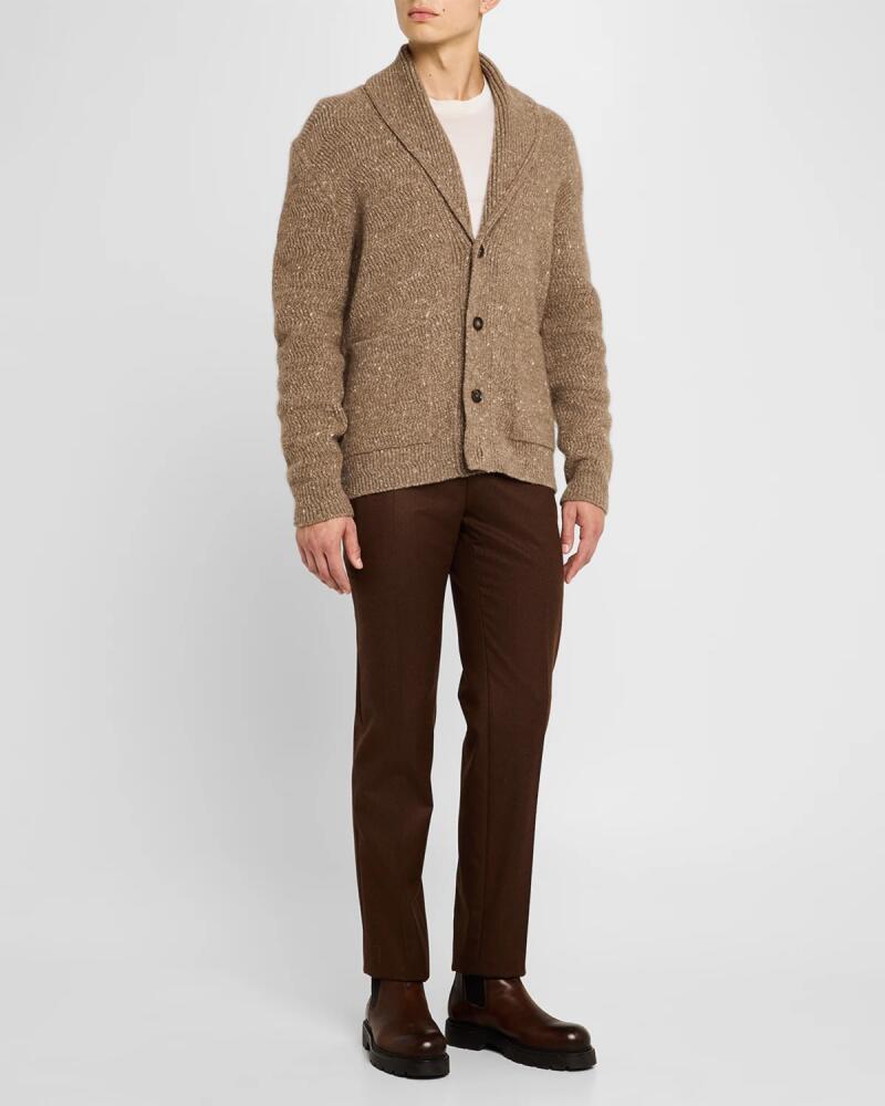 Brioni Men's Melange Wool Cardigan Cover