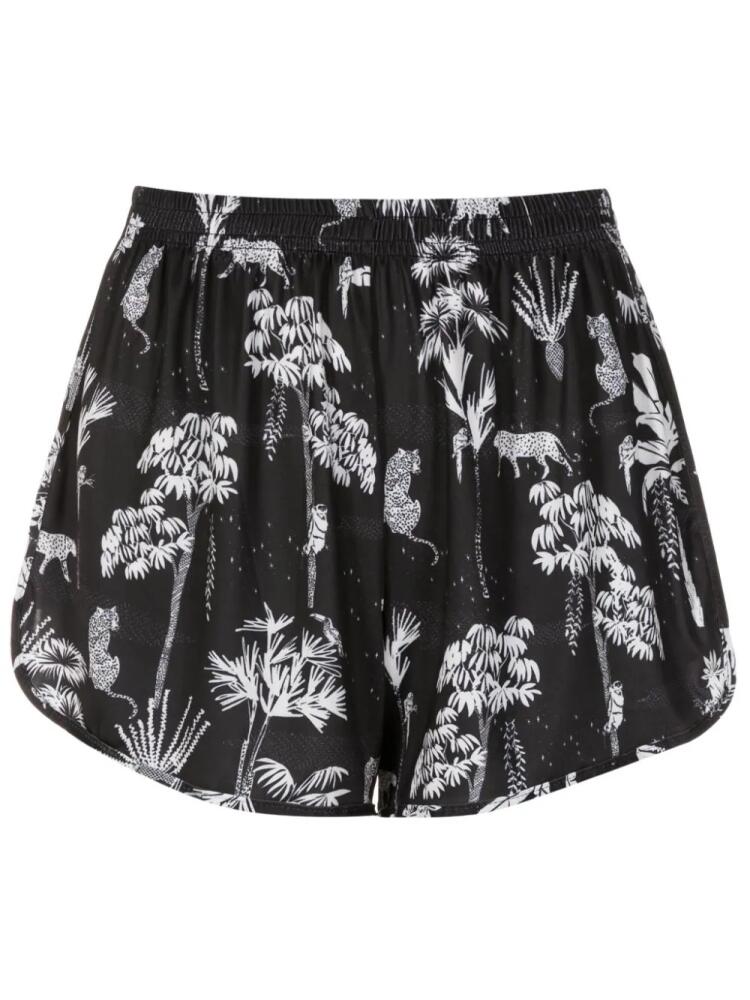 Lygia & Nanny Lee botanical-print mini shorts - Black Cover