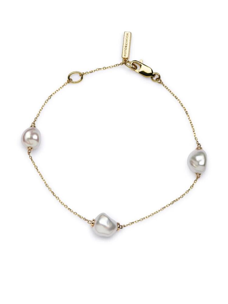 AUTORE MODA 9kt yellow gold Sophia pearl bracelet Cover