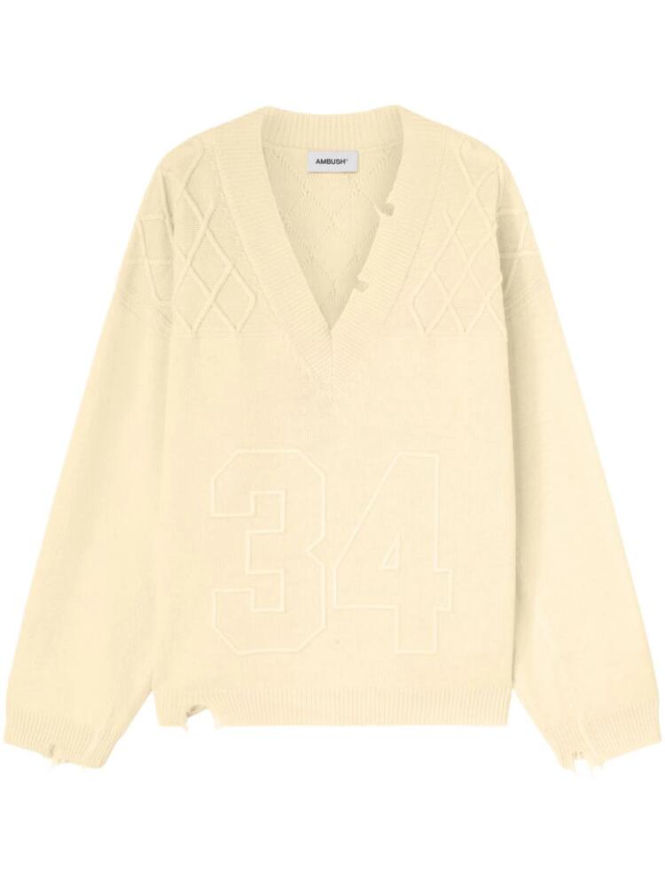 AMBUSH number-embroidered jumper - Neutrals Cover