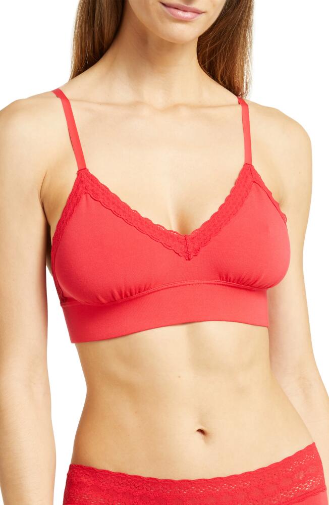 MeUndies FeelFree Lace Trim Plunge Bralette in Lollipop Red Cover