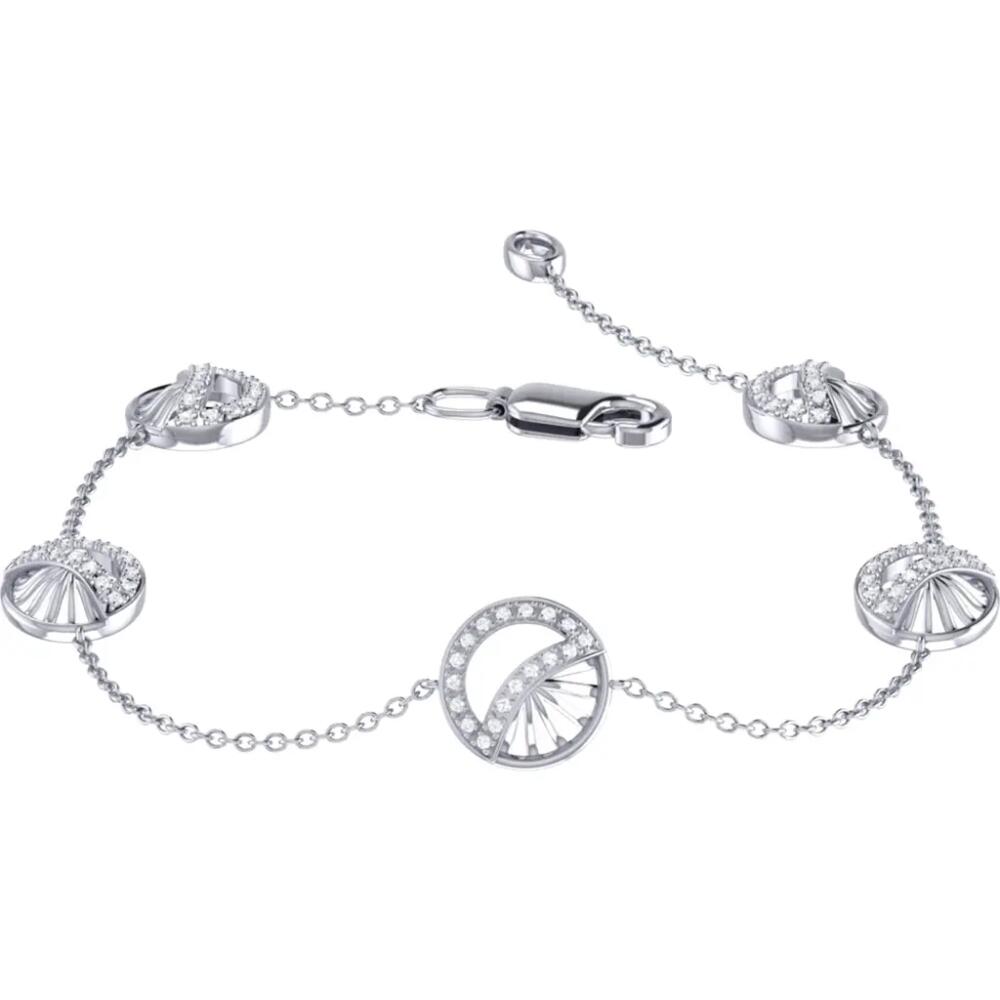 LuvMyJewelry Moon Phases Sterling Silver Diamond Bracelet Cover