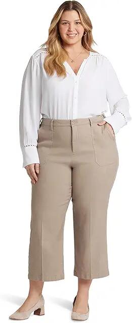 NYDJ Plus Wide Leg Cropped Cargo (Saddlewood) Women's Dress Pants Cover