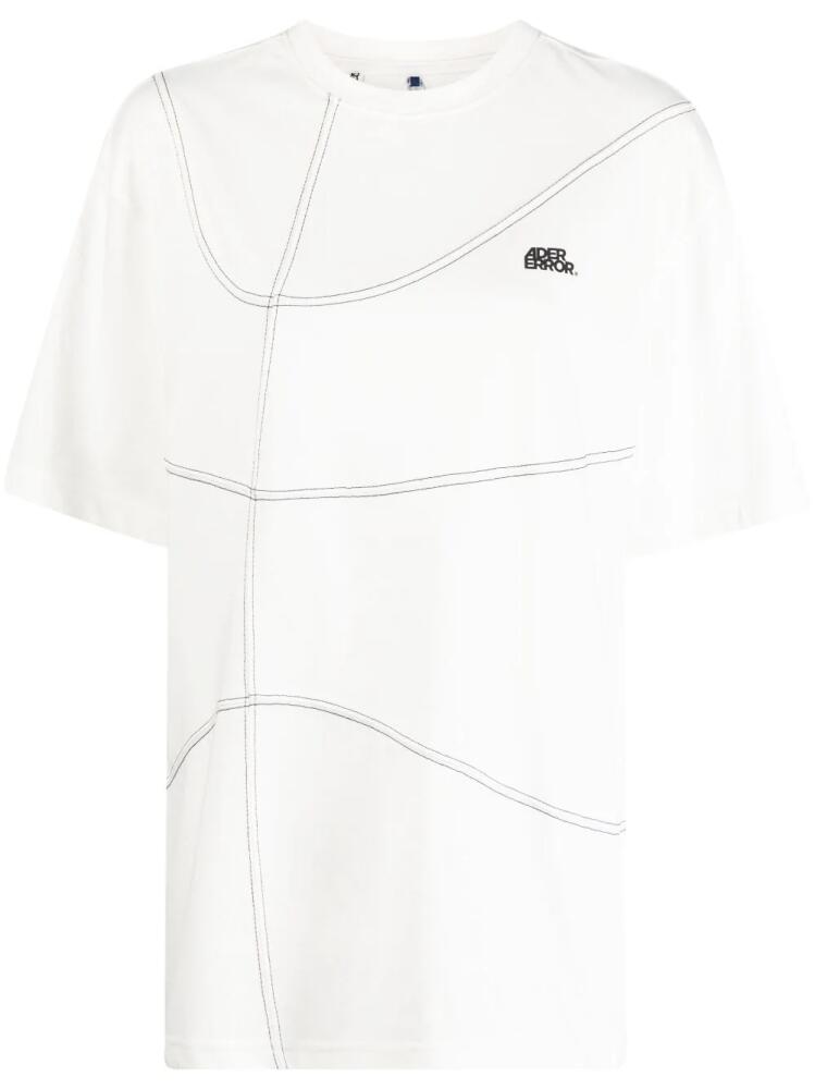 Ader Error stitch-detailed cotton T-shirt - White Cover