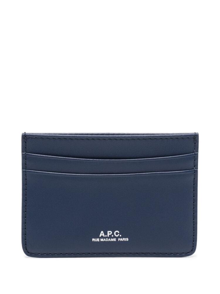 A.P.C. André leather cardholder - Blue Cover