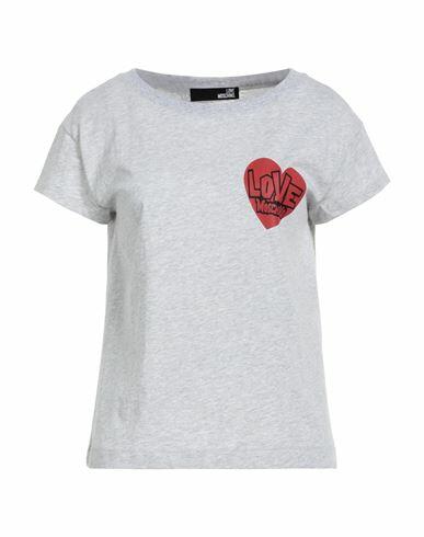 Love Moschino Woman T-shirt Grey Cotton, Elastane Cover