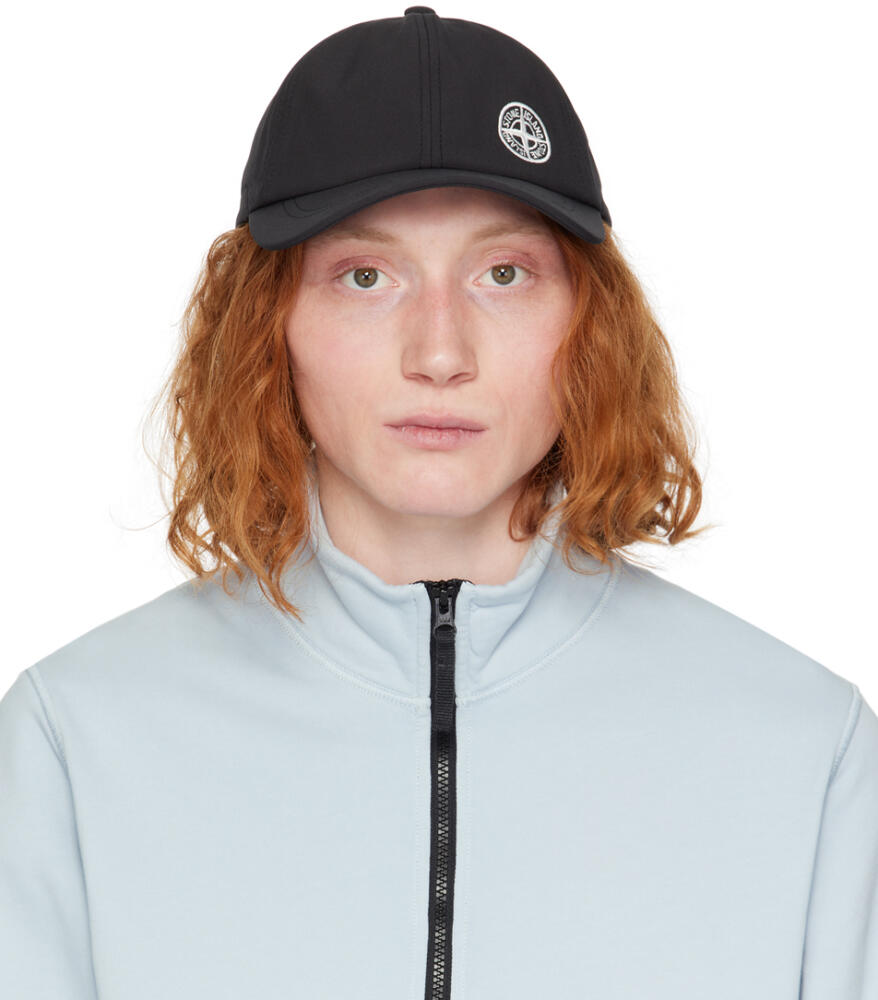 Stone Island Black Soft Shell Cap Cover