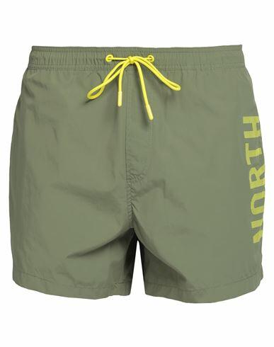 North Sails Man Swim trunks Military green Cotton, Polyamide Cover