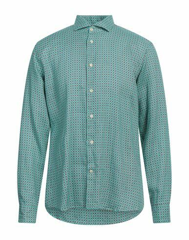 Drumohr Man Shirt Green Linen Cover