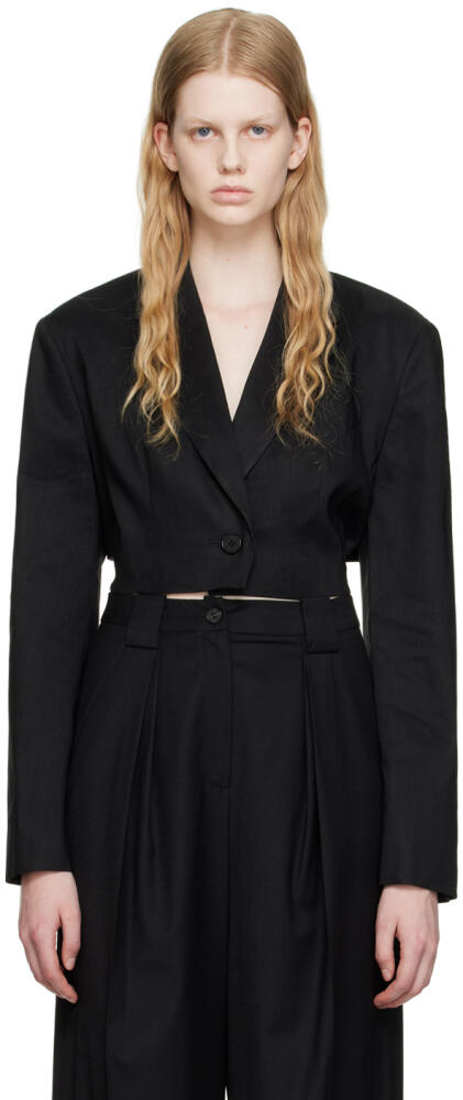 LVIR Black Crop Blazer Cover